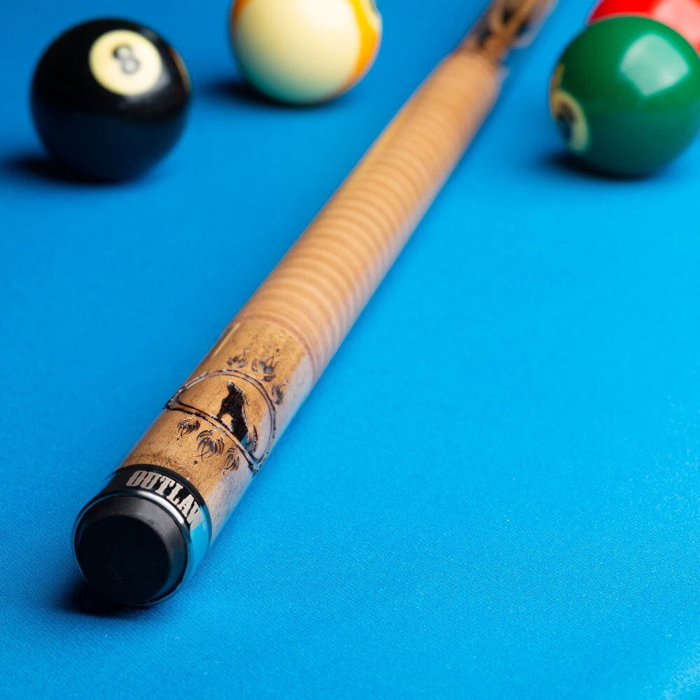 Outlaw OL13 “Howling Wolf” Pool Cue Leather Wrap Maple Shaft - Image 9
