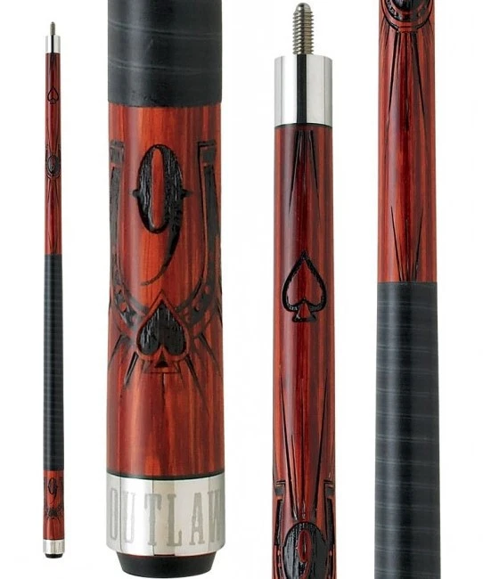 Outlaw OL14 Pool Cue Nine Ball Spade Lucky Horseshoe Design