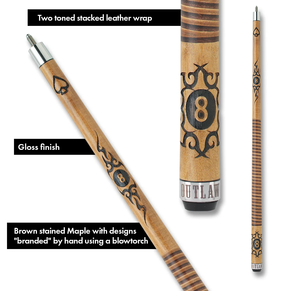 Outlaw OL29 Pool Cue – 8-Ball & Tribal Design - Image 8