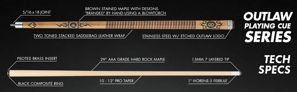 Outlaw OL29 Pool Cue – 8-Ball & Tribal Design - Image 18