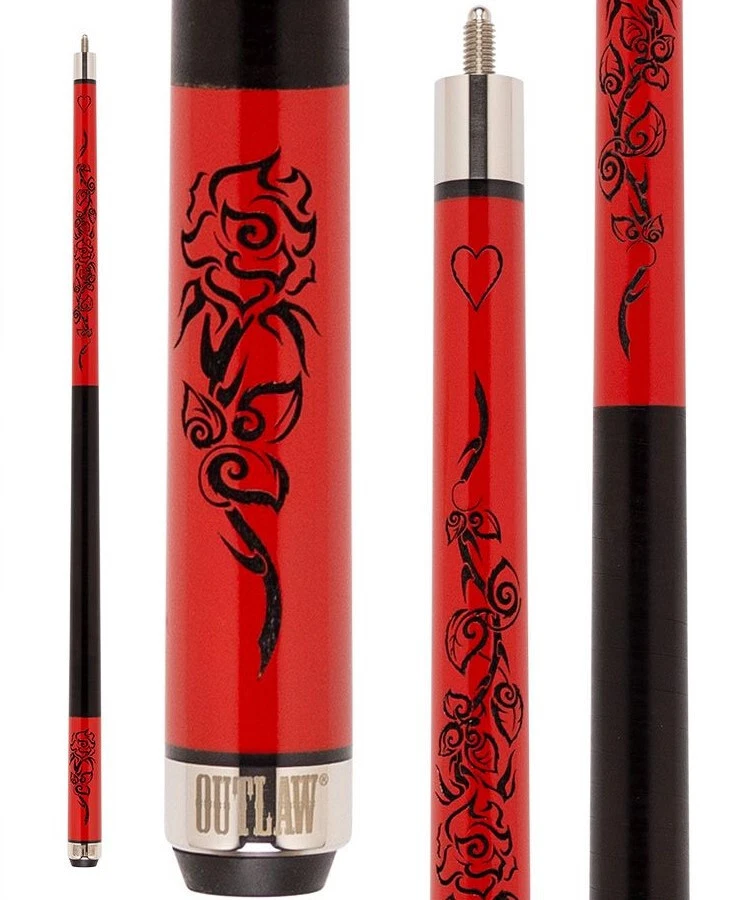 Outlaw OL30 Red Rose Pool Cue Limited Edition