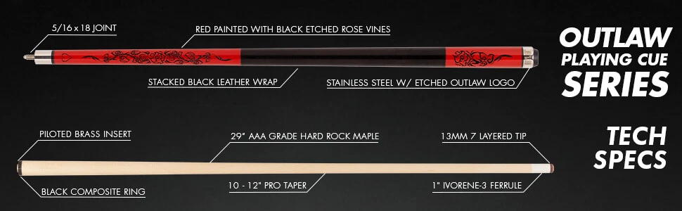 Outlaw OL30 Red Rose Pool Cue Limited Edition - Image 16