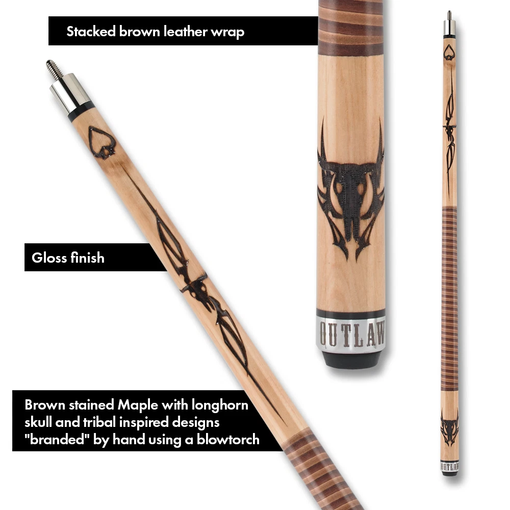 Outlaw OL42 Pool Cue - Western Art Design - Image 7