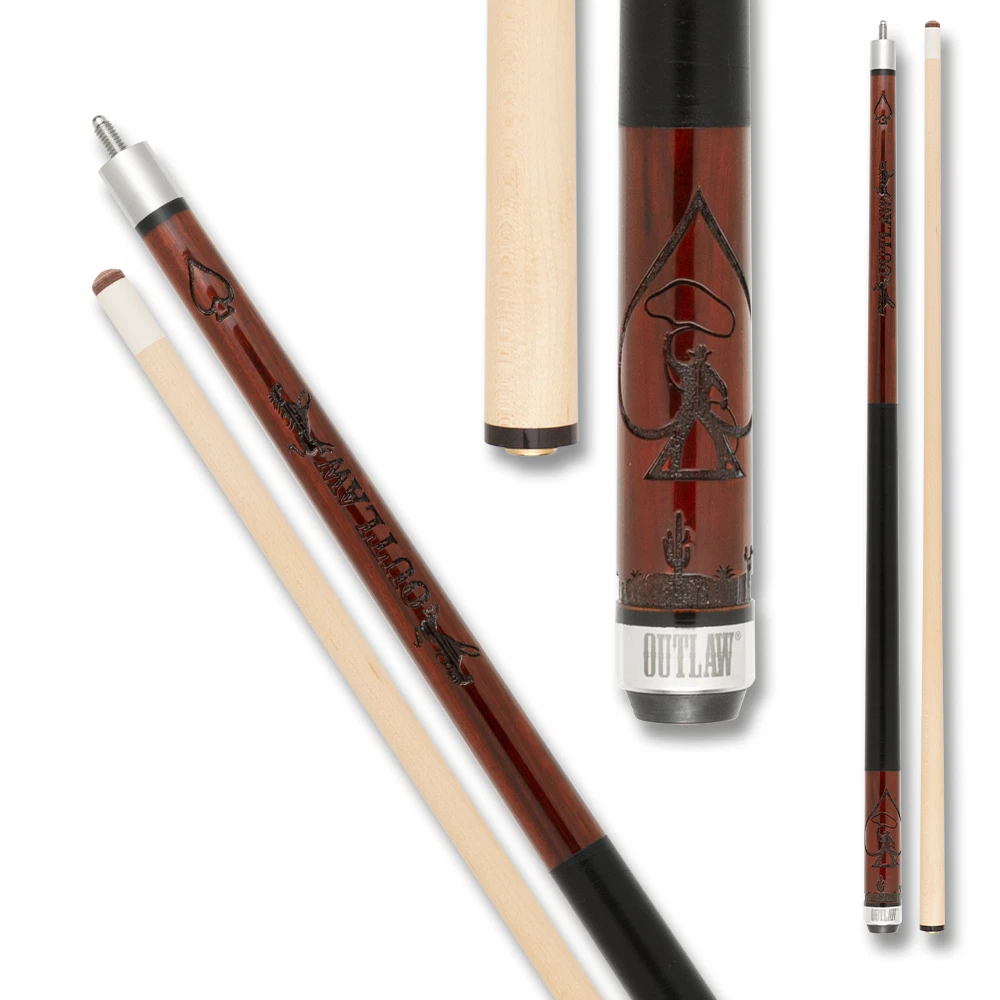 Outlaw OL55 Pool Cue Cherry Stain with Leather Wrap - Image 6