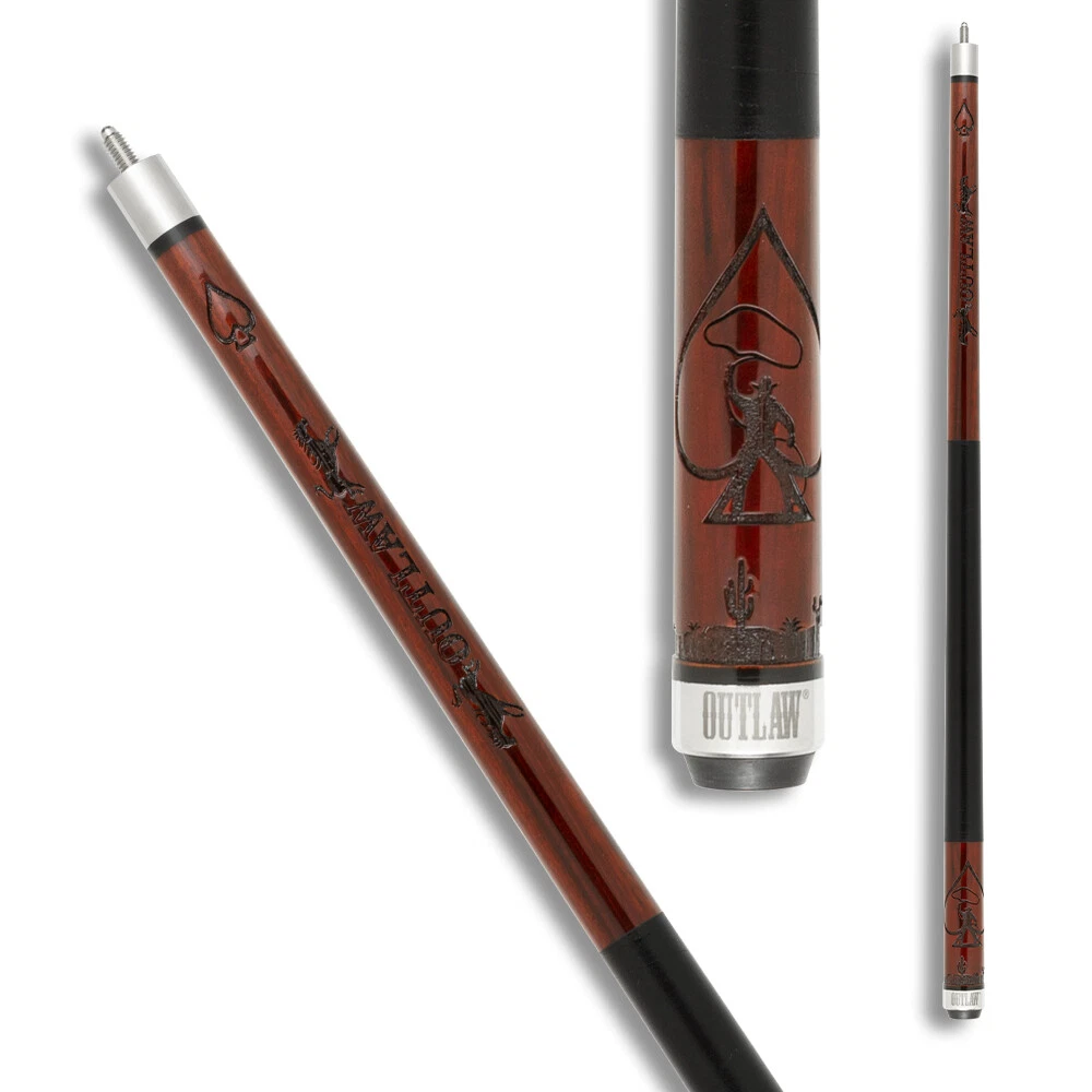 Outlaw OL55 Pool Cue Cherry Stain with Leather Wrap - Image 7