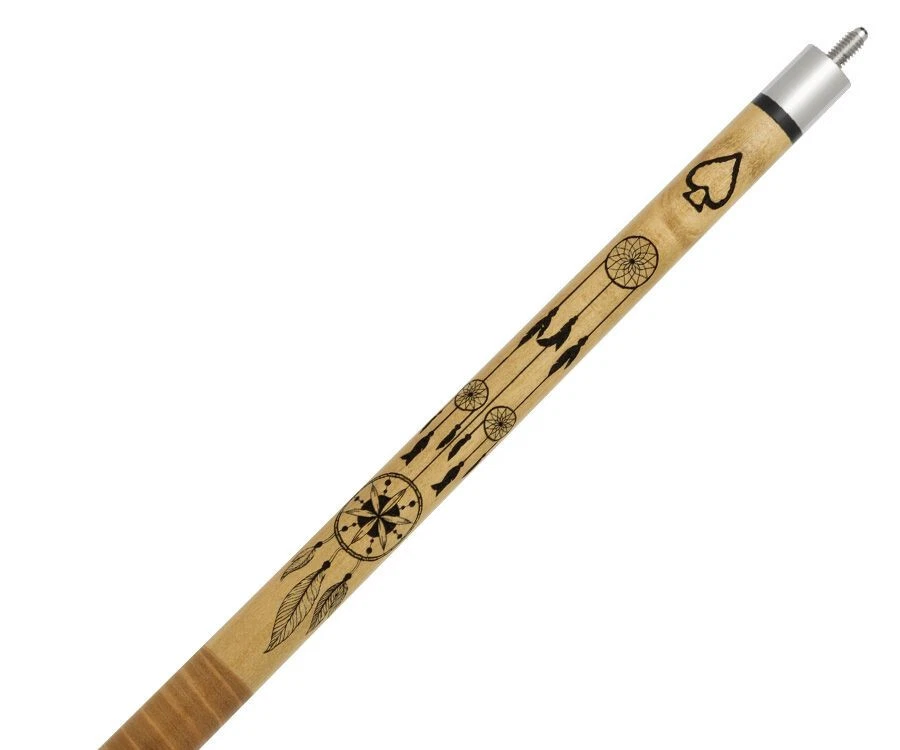 Outlaw OL56 Dreamcatcher Cue Brown Stacked Leather Wrap - Image 7