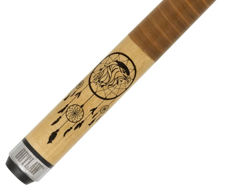 Outlaw OL56 Dreamcatcher Cue Brown Stacked Leather Wrap - Image 8