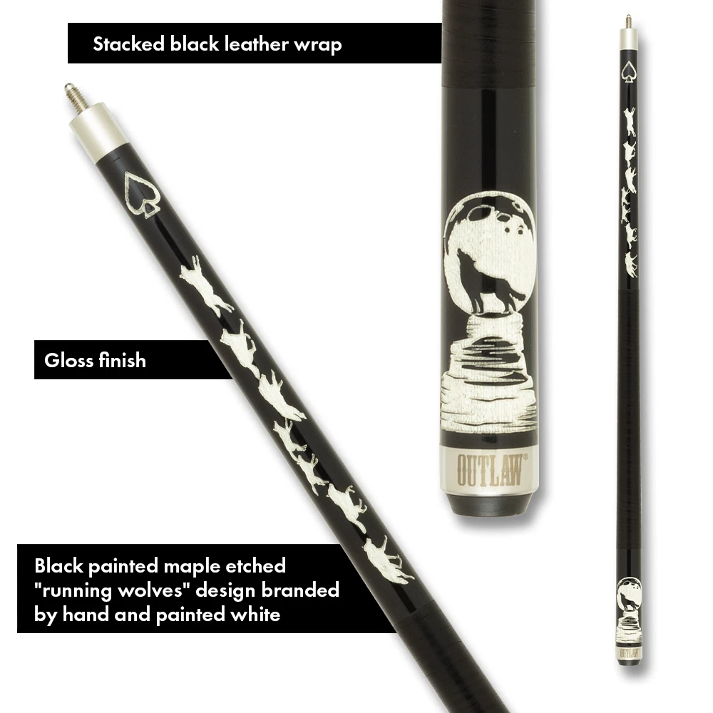 Outlaw Thunder OL58 Cue Running Wolves Design - Image 8