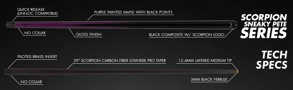 Scorpion SCO124 Purple Sneaky Pete Carbon Fiber Cue - Image 9