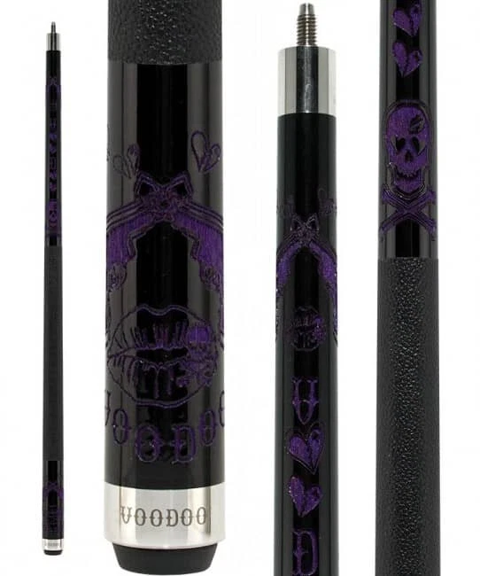 Voodoo VOD28 Pool Cue Kiss of Death Laser Engraved Design
