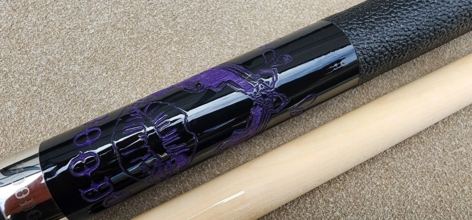 Voodoo VOD28 Pool Cue Kiss of Death Laser Engraved Design - Image 11