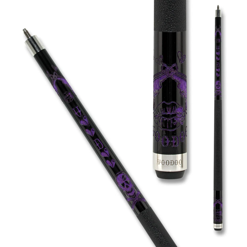 Voodoo VOD28 Pool Cue Kiss of Death Laser Engraved Design - Image 3