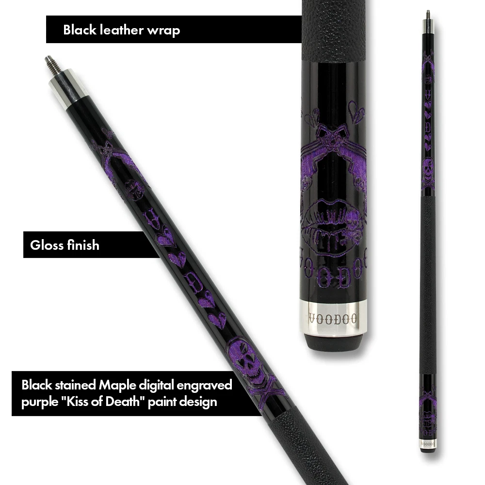 Voodoo VOD28 Pool Cue Kiss of Death Laser Engraved Design - Image 4