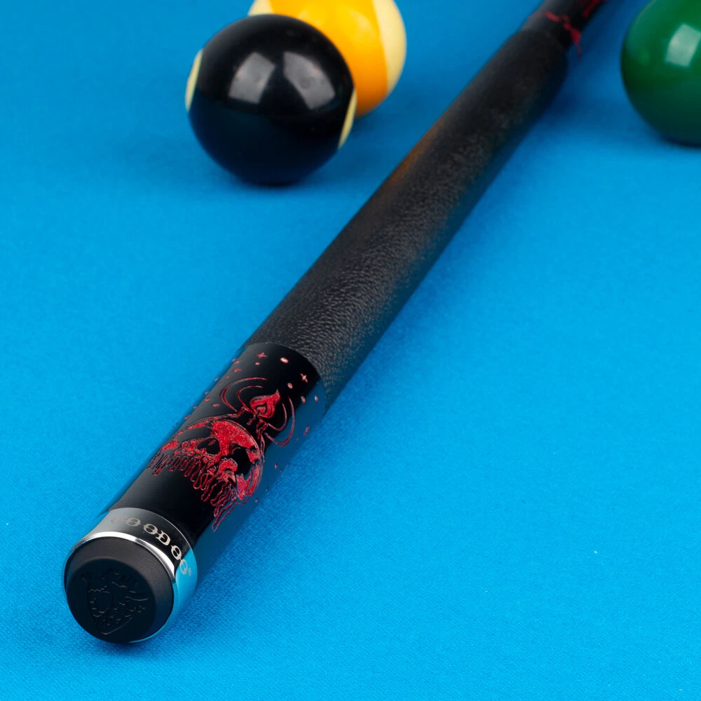 Voodoo VOD43 Cue Black & Red Skull Flame Design - Image 7